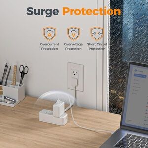 Outlet Extender Surge Protector Compact Power Strip